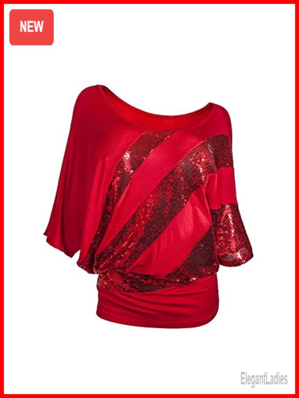 Sequin Party Top Shimmer Glam Glitter Slim Fit Scoop Neck Short Sleeve